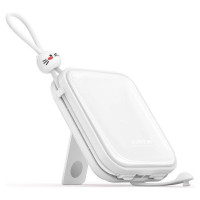 Joyroom powerbank with USB C and Lightning cables and Cutie Series stand 10000mAh 22.5W white (JR-L008)