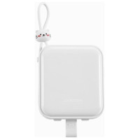 Joyroom powerbank with USB C and Lightning cables and Cutie Series stand 10000mAh 22.5W white (JR-L008)