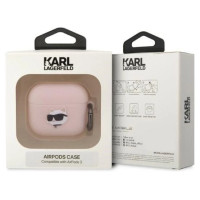 Karl Lagerfeld KLA3RUNCHP AirPods 3 cover pink/pink Silicone Choupette Head 3D