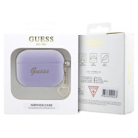 Guess GUAP2LSCHSU AirPods Pro 2 cover purple/purple Silicone Charm Heart Collection
