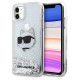 Karl Lagerfeld KLHCN61LNCHCS iPhone 11/ XR silver/silver hardcase Glitter Choupette Head
