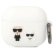 Karl Lagerfeld KLACA3SILKCW AirPods 3 cover white/white Silicone Karl & Choupette
