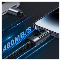 Joyroom Prism Series A16 Lightning / USB-A Cable 2.4A 1.2m with LED Display - Black