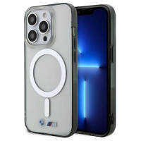 BMW Case BMW BMHMP14LHCRS iPhone 14 Pro 6.1" transparent hardcase Silver Ring MagSafe