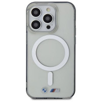 BMW Case BMW BMHMP14LHCRS iPhone 14 Pro 6.1" transparent hardcase Silver Ring MagSafe
