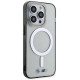 BMW Case BMW BMHMP14LHCRS iPhone 14 Pro 6.1" transparent hardcase Silver Ring MagSafe