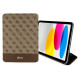 Guess Etui Guess 4G Stripe Allover na iPad 10.9" - brązowe