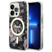 Guess GUHMP14LHCFWSK iPhone 14 Pro 6.1" black/black hardcase Flower MagSafe