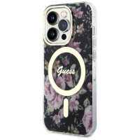 Guess GUHMP14LHCFWSK iPhone 14 Pro 6.1" black/black hardcase Flower MagSafe
