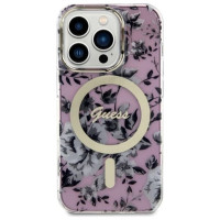 Guess GUHMP14LHCFWSP iPhone 14 Pro 6.1" pink/pink hardcase Flower MagSafe