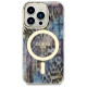 Guess GUHMP14LHLEOPWB iPhone 14 Pro 6.1" blue/blue hardcase Leopard MagSafe