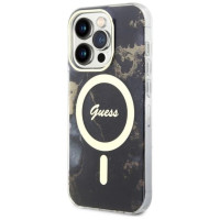 Guess GUHMP14XHTMRSK iPhone 14 Pro Max 6.7" black/black hardcase Golden Marble MagSafe