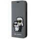Karl Lagerfeld KLBKP14SSANKCPG iPhone 14 6.1" bookcase silver/silver Saffiano Karl & Choupette