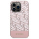 Guess GUHMP14LHGCFSEP iPhone 14 Pro 6.1" pink/pink hard case GCube Stripes MagSafe