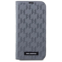 Karl Lagerfeld KLBKP14SSAKLHPG iPhone 14 6.1" bookcase silver/silver Saffiano Monogram