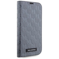 Karl Lagerfeld KLBKP14SSAKLHPG iPhone 14 6.1" bookcase silver/silver Saffiano Monogram