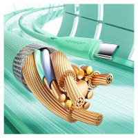 Joyroom Multi-Color Series S-A34 USB-A / USB-C cable 100W 1m - green