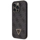 Guess GUHCP14LP4TDSCPK case for iPhone 14 Pro - black Crossbody 4G Metal Logo