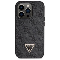 Guess GUHCP14LP4TDSCPK case for iPhone 14 Pro - black Crossbody 4G Metal Logo