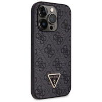 Guess GUHCP14LP4TDSCPK case for iPhone 14 Pro - black Crossbody 4G Metal Logo