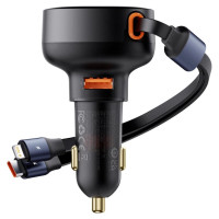 Baseus Enjoyment USB-A car charger with USB-C / Lightning 60W cable - black