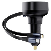 Baseus Enjoyment USB-A car charger with USB-C / Lightning 60W cable - black
