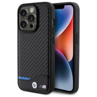 BMW Leather Carbon case for iPhone 15 Pro - black