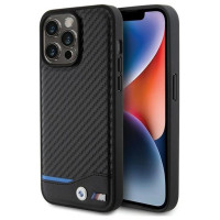 BMW Leather Carbon case for iPhone 15 Pro Max - black