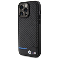 BMW Leather Carbon case for iPhone 15 Pro Max - black
