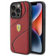 Ferrari Twist Metal Logo case for iPhone 15 Pro - red