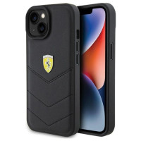 Ferrari Quilted Metal Logo case for iPhone 15 - black
