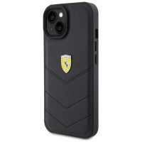 Ferrari Quilted Metal Logo case for iPhone 15 - black