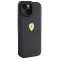 Ferrari Quilted Metal Logo case for iPhone 15 - black