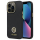 Guess GUHCP13LM4DGPK case for iPhone 13 Pro / 13 - black Silicone Logo Strass 4G