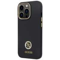 Guess GUHCP13LM4DGPK case for iPhone 13 Pro / 13 - black Silicone Logo Strass 4G
