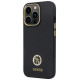 Guess GUHCP13LM4DGPK case for iPhone 13 Pro / 13 - black Silicone Logo Strass 4G