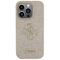 Guess Glitter Script Big 4G iPhone 15 Pro Case - Gold