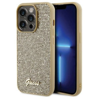 Guess Disco Metal Script case for iPhone 15 Pro - gold