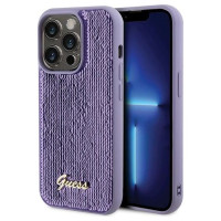 Guess Sequin Script Metal case for iPhone 15 Pro - purple