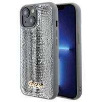 Guess Sequin Script Metal case for iPhone 15 - silver