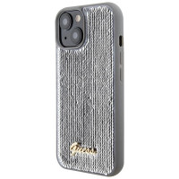 Guess Sequin Script Metal case for iPhone 15 - silver