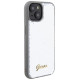 Guess Sequin Script Metal case for iPhone 15 - silver