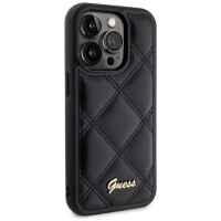 Guess Quilted Metal Logo case for iPhone 15 Pro Max - black