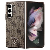 Guess Leather 4G Triangle Strass case for Samsung Galaxy Z Fold 5 - brown