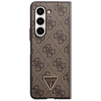 Guess Leather 4G Triangle Strass case for Samsung Galaxy Z Fold 5 - brown