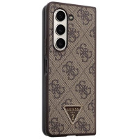 Guess Leather 4G Triangle Strass case for Samsung Galaxy Z Fold 5 - brown