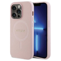 Guess GUHMP14XPSAHMCP case for iPhone 14 Pro Max - pink Saffiano MagSafe