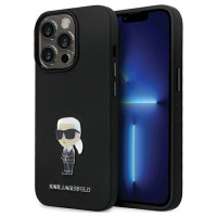 Karl Lagerfeld KLHCP13LSMHKNPK case for iPhone 13 Pro / 13 - black Silicone Ikonik Metal Pin