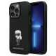 Karl Lagerfeld KLHCP13LSMHKNPK case for iPhone 13 Pro / 13 - black Silicone Ikonik Metal Pin