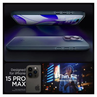 Spigen Thin Fit iPhone 15 Pro Max Case - Black Metal